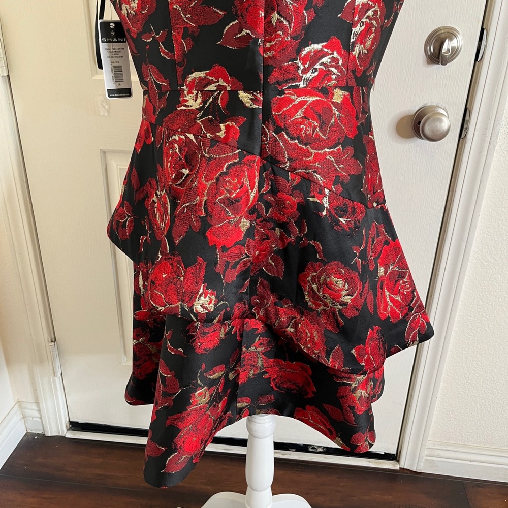 New Shani Women's Jacquard Boat Neck Tiered Dress size 16 Fit and Flare Regency - Picture 14 of 16